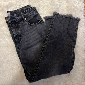 LOFT The Curvy Straight Crop jeans with raw hem